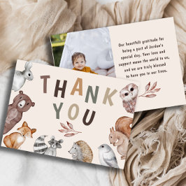 Whimsical Woodland Animals Geburtstag Thankyou Dankeskarte