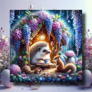 Whimsical Woodland Animals Tee Party Feiertagskarte