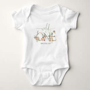 Whimsical Woodland Animals Wild 1. Geburtstag Baby Strampler