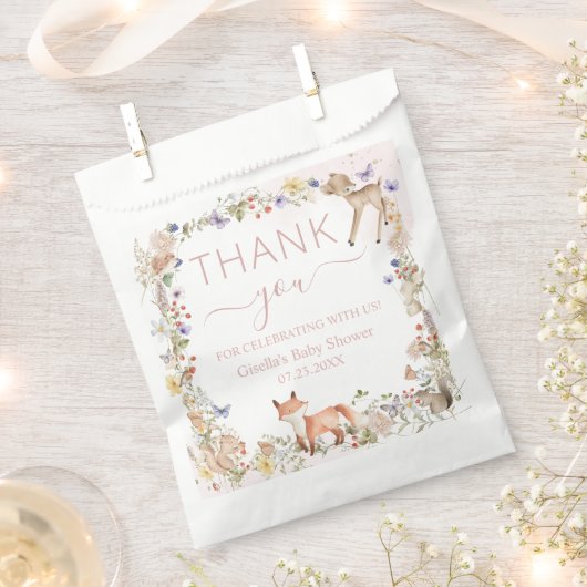 Whimsical Woodland Animals Wildflower Baby Shower  Geschenktütchen (Ausgeschnitten)