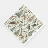 Whimsical Woodland Animations Holiday Paper Napkin Serviette (Ecke)