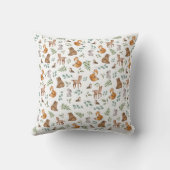 Whimsical Woodland Baby Animals Wald Grüne  Kissen (Rückseite)