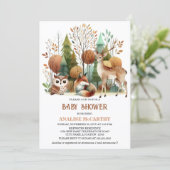 Whimsical Woodland Baby Dusche Einladung (Stehend Vorderseite)