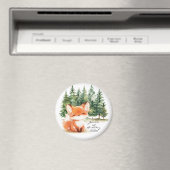 Whimsical Woodland Baby Fox 1 Geburtstag Magnet (In Situ (Geschirrspüler))