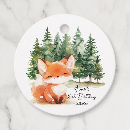 Whimsical Woodland Baby Fox 2. Geschenkanhänger (Vorderseite)