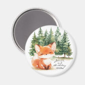 Whimsical Woodland Baby Fox 2. Magnet (Vorderseite/Rückseite)