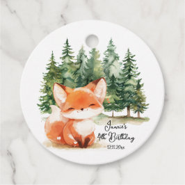 Whimsical Woodland Baby Fox 4. Geburtstag Geschenkanhänger