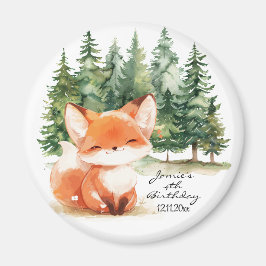 Whimsical Woodland Baby Fox 4. Geburtstag Magnet