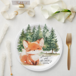 Whimsical Woodland Baby Fox 4. Geburtstag Pappteller