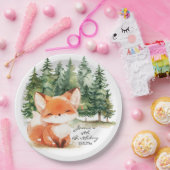 Whimsical Woodland Baby Fox 4. Geburtstag Pappteller (Party)