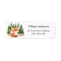 Whimsical Woodland Baby Fox Rücksendeadresse