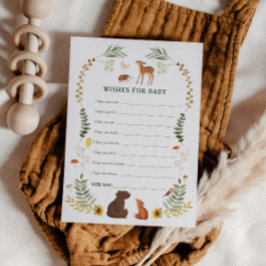 Whimsical Woodland Baby Shower Wishes for Baby Hinweiskarte