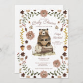 Whimsical Woodland Bear Baby Shower Einladung (Vorne/Hinten)