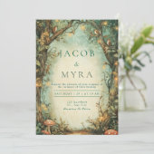 Whimsical Woodland Birds Hochzeitseinladung Einladung (Stehend Vorderseite)