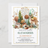 Whimsical Woodland Birthday Party Einladung (Vorderseite)