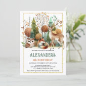 Whimsical Woodland Birthday Party Einladung (Stehend Vorderseite)