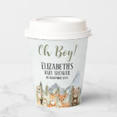 Whimsical Woodland Boy Baby Shower Decor Pappbecher (Vorderseite)