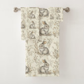 Whimsical Woodland Bunnies Badhandtuch Set (Insitu)