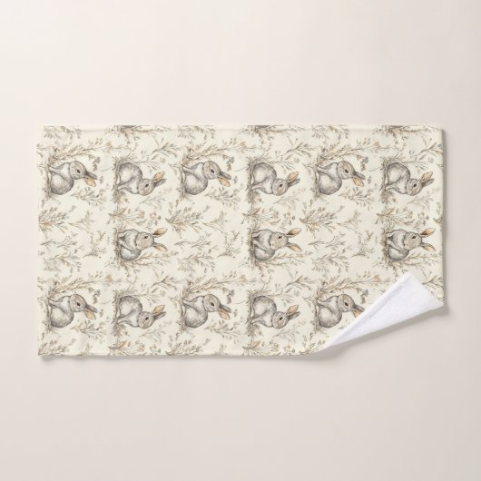 Whimsical Woodland Bunnies Badhandtuch Set (Handtuch)
