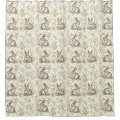 "Whimsical Woodland Bunnies" Duschvorhang (Vorderseite)