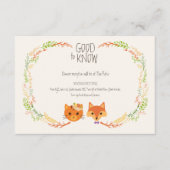 Whimsical Woodland Cat & Fox Wedding Begleitkarte (Vorderseite)