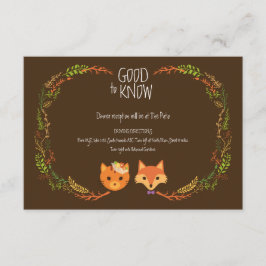 Whimsical Woodland Cat & Fox Wedding Begleitkarte