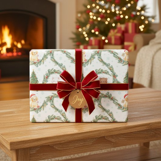 Whimsical Woodland Christmas Animals  Geschenkpapier