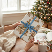 Whimsical Woodland Christmas Bears and Horses Geschenkpapier
