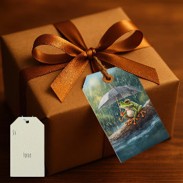 Whimsical Woodland Cottagecore Frosch Geburtstagsp Geschenkanhänger