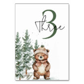 Whimsical Woodland Deen Birthday Green Tischnummer (Vorderseite)