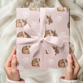 Whimsical Woodland Deen Birthday Pink Geschenkpapier