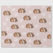 Whimsical Woodland Deen Birthday Pink Geschenkpapier (Flach)