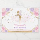 Whimsical Woodland Fairy Blush Lila Baby Dusche Schaumweinetikett (Einzelnes Label)