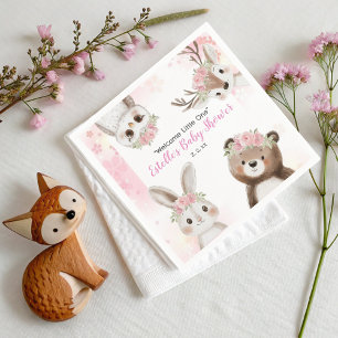 Whimsical Woodland Floral Boho Baby Girl Dusche Serviette