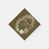 Whimsical Woodland Floral Foto Babydusche Serviette (Ecke)