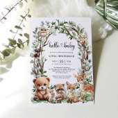 Whimsical Woodland Forest Animals Baby Dusche Einladung