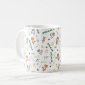 Whimsical Woodland Forest Baby Animals & Greenerie Kaffeetasse (Vorderseite Links)