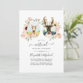 Whimsical Woodland Forest Deer Virtual Wedding Einladung (Stehend Vorderseite)