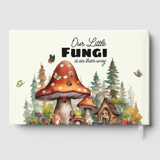 Whimsical Woodland Forest Mushroom Kinderdusche Gästebuch (Rückseite)