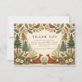 Whimsical Woodland Forest Wedding Dankeskarte (Vorderseite)