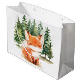 Whimsical Woodland Fox 2. Große Geschenktüte (Rückseite Schrägansicht)