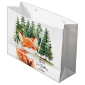 Whimsical Woodland Fox 2. Große Geschenktüte (Vorderseite Schrägansicht)