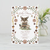 Whimsical Woodland Fox Baby Dusche Einladung (Stehend Vorderseite)