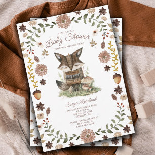 Whimsical Woodland Fox Baby Dusche Einladung