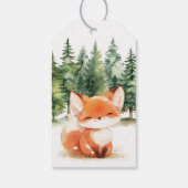 Whimsical Woodland Fox Baby Dusche Geschenkanhänger (Rückseite)