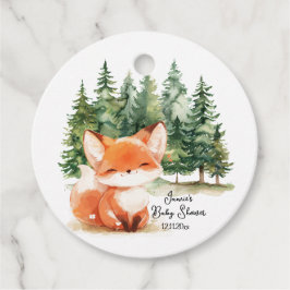 Whimsical Woodland Fox Baby Dusche Geschenkanhänger