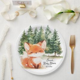 Whimsical Woodland Fox Baby Dusche Pappteller