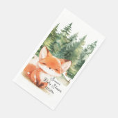 Whimsical Woodland Fox Baby Dusche Serviette (Ecke)
