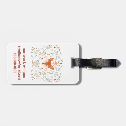 Whimsical Woodland Fox Gepäckanhänger (Rückseite horizontal)