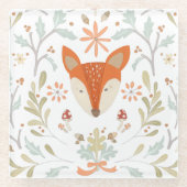 Whimsical Woodland Fox Glasuntersetzer (Vorderseite)